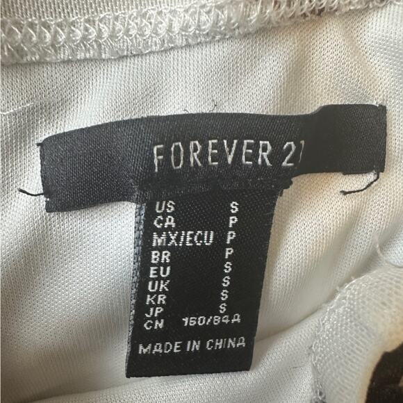 Forever 21 Mini Dress Size S White Brown Cow Print Mesh Ruched Bodycon Festival - Picture 4 of 4